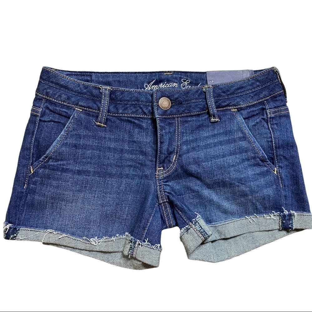 American Eagle Shorts Midi 3068 LOW-RISE BLUE SIZE 2